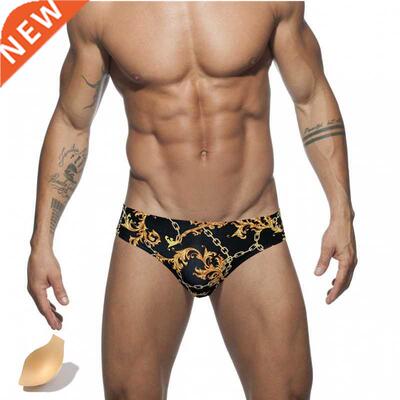 Push Pad swimwear Men Printing Bathing Suit Swimming Briefs