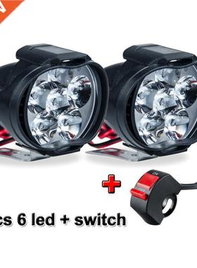 2/1Pcs Motorcycles Headlight Working Spot Light Motorbike 65