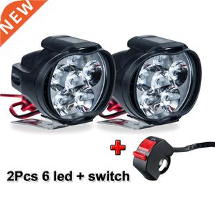 2/1Pcs Motorcycles Headlight Working Spot Light Motorbike 65