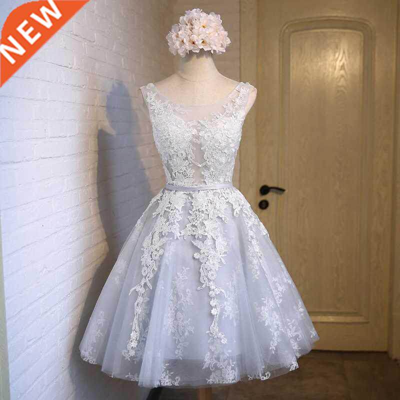Beauty-Emily Summer Women Short Lace Evening Dresses Luxury图片