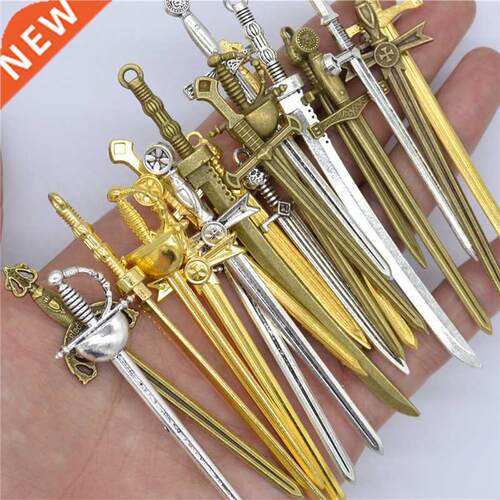 YuenZ  Color Mixed Alloy Antique Knight Sword Charms for Je