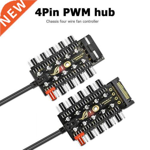 HUB Splitter 1 to 10 4 Pin PWM Cooler Fan HUB Splitter Exten