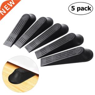*WINOMO 5pcs Door Stop Stoppers Door Block Wedges (Black)