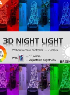 3D LED Lamp Attack on Titan Mikasa Ackerman Figure Kids Nigh