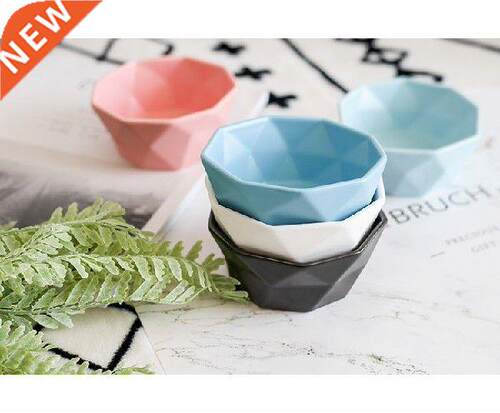 1PC 250ml Ceramic Rice Bowl Tableware Diamond Edge Soup