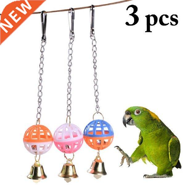 3pcs Parrot Toys Wood Birds Standing Chewing Rack Toys Bead
