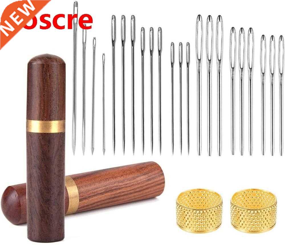 22pcs Large Eye Stitching Needles Hand Sewing Needles Kit wi