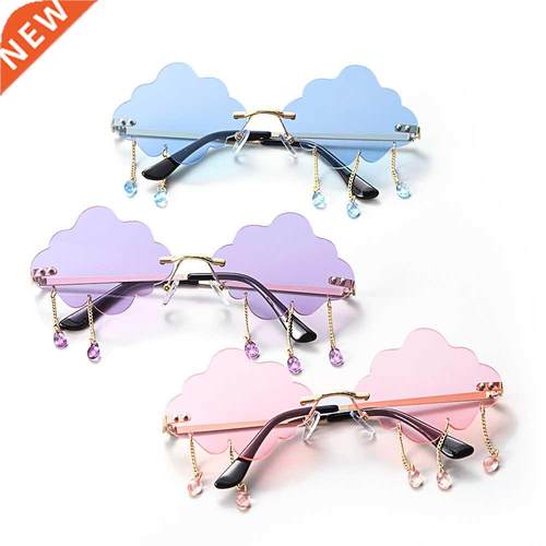 UV400 ndy Tassel Sunglasses Fashon Retro Rmless Sun Glasse
