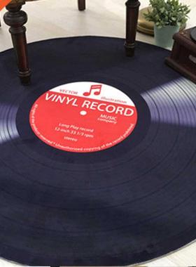 3D Vinyl Record Design Round Floor Mat 60/80/100cm Multi Col