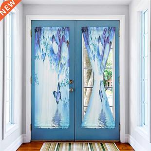 Animal utterfly Flower lue Rose Door Curtains Decor Home