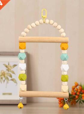 Wooden Bird Swing Toys Parrot Chewing Perch Hanging with