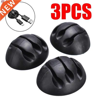 3Pcs 3 Slots Cord Holder Cable Ties Random Color Adhesive Li