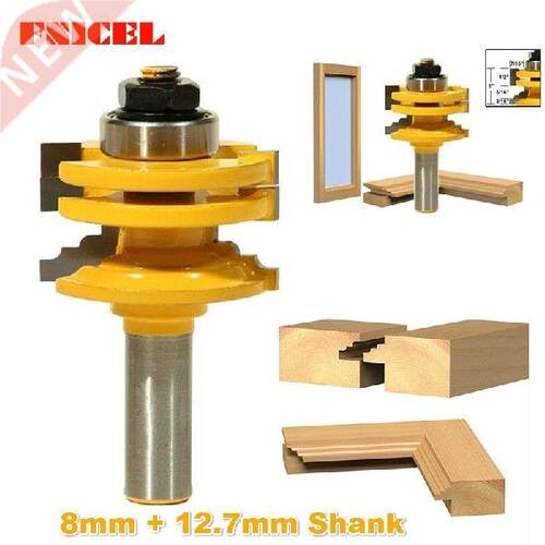 2Pcs 8mm/12.7mm 1/2 inch Shank Glass Door Rail & Stile