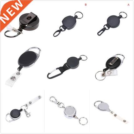 15Styles Key Ring Clip Retractable Pull Key Ring Chain Reel