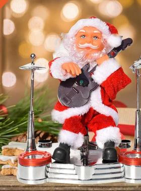Electric Music Santa Claus Doll Stage Drums Guitar