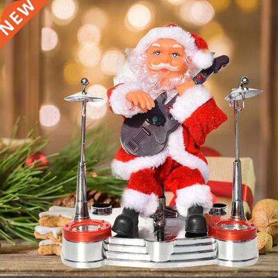 Electric Music Santa Claus Doll Stage Drums Guitar