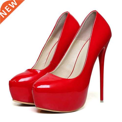 Big Size 35-47 Patent Leather Red Wedding Shoes 2022 Women R