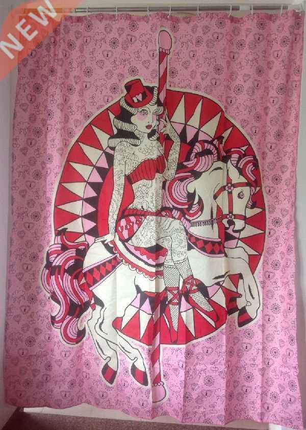 Punk modern girl Shower Curtain Bathroom Waterproof