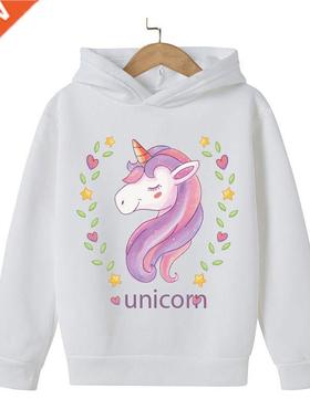 Unicorn Winter Hoodie Crtoon Print Sweter Girl Bby Unicor