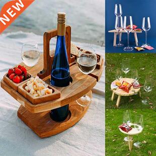 Portable Wooden Picnic Table Cry Handle Outdoor Folding Wi