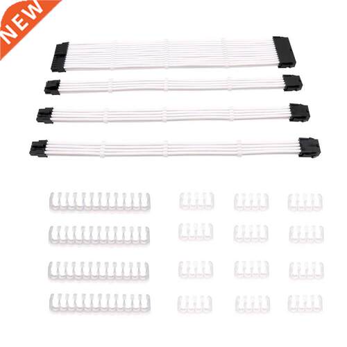 Sleeved Cable PC PSU Extension Cable Kit 18AWG 24Pin Motherb