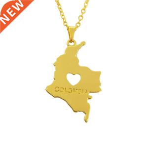 Drop Shipping Colombia Map Pendant Necklace Women Jewelry C
