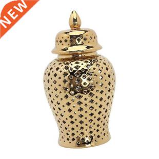 Ceramic Ginger Jar Lattice Modern Handicraft Lantern with