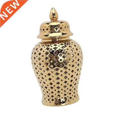 Ceramic Ginger Jar Lattice Modern Handicraft Lantern with