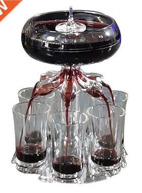 6 Shot Glasses Wine Whiskey Dispenser Bar Glass Holder With