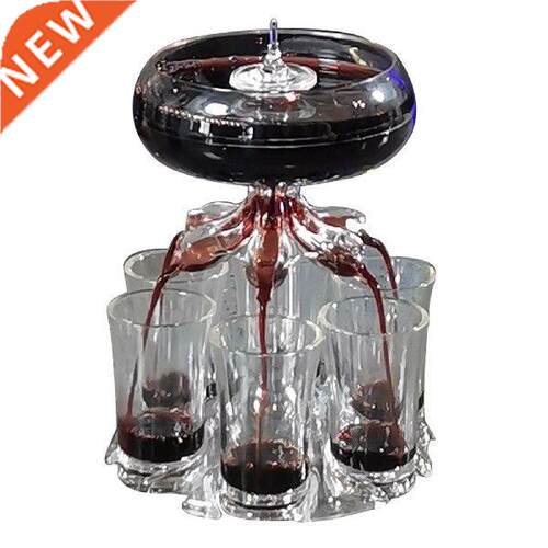 6 Shot Glasses Wine Whiskey Dispenser Bar Glass Holder With