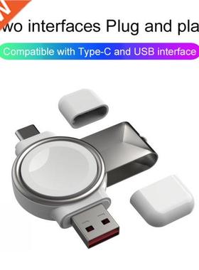 2 in 1 Wireless Magnetic Smart Watch Charger Type-C USB Inte