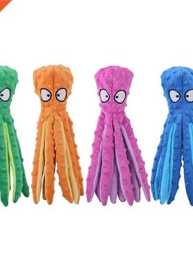 8 Legs Octopus Soft Stuffed Plush Squeaky Dog Squeakers Toy