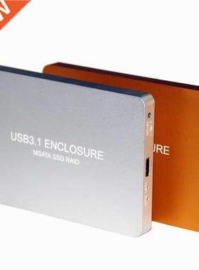 Free Shipping mSATA SSD enclosure USB-C to Dual mSATA adapte