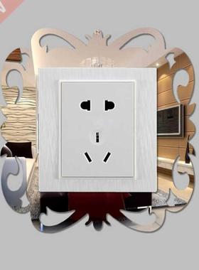 B0KB 4Pcs Mirror Light Switch Wall Decal Surround Sticker
