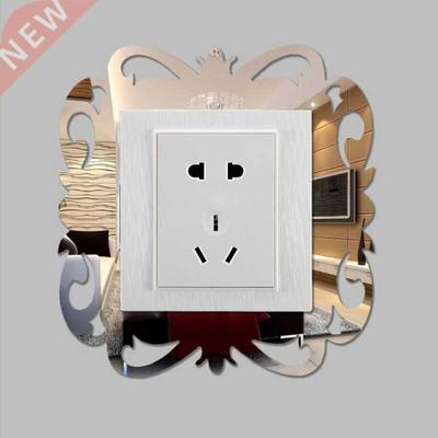B0KB 4Pcs Mirror Light Switch Wall Decal Surround Sticker