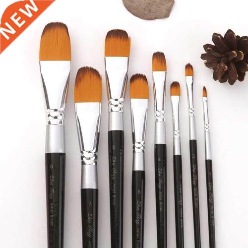 8 Pcs Professional Paint Brushes Different Shape Nylon Hair