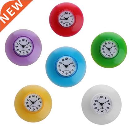 1pc Silicone Bathroom Kitchen Shower Suction Wall Clock Wate
