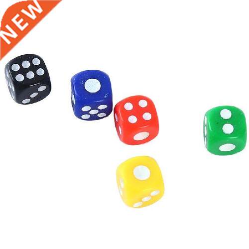 100Pcs Acrylic13mm 5 Colors Round Corner Dices for Table
