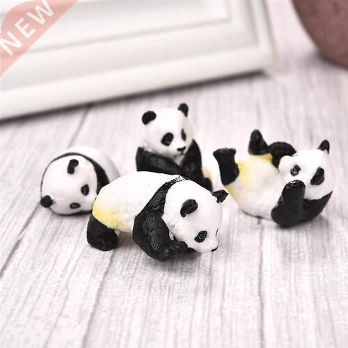 4pcs/set Cute Panda Moss Micro Landscape Terrarium Figurine