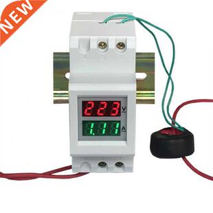 2P 36mm Din Rail Dual LED Voltage Current Meter Voltmeter Am