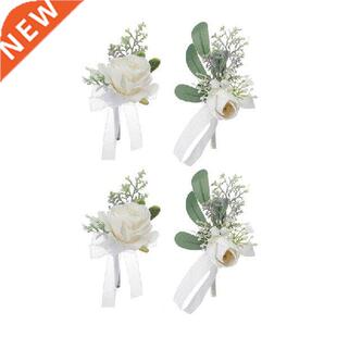 Wedding Artificial Rose Wrist Corsage Boutonniere Party