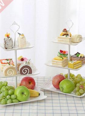 2 Pieces Three Layer PP Fruit Tray Cake Stand Vegetable Stor