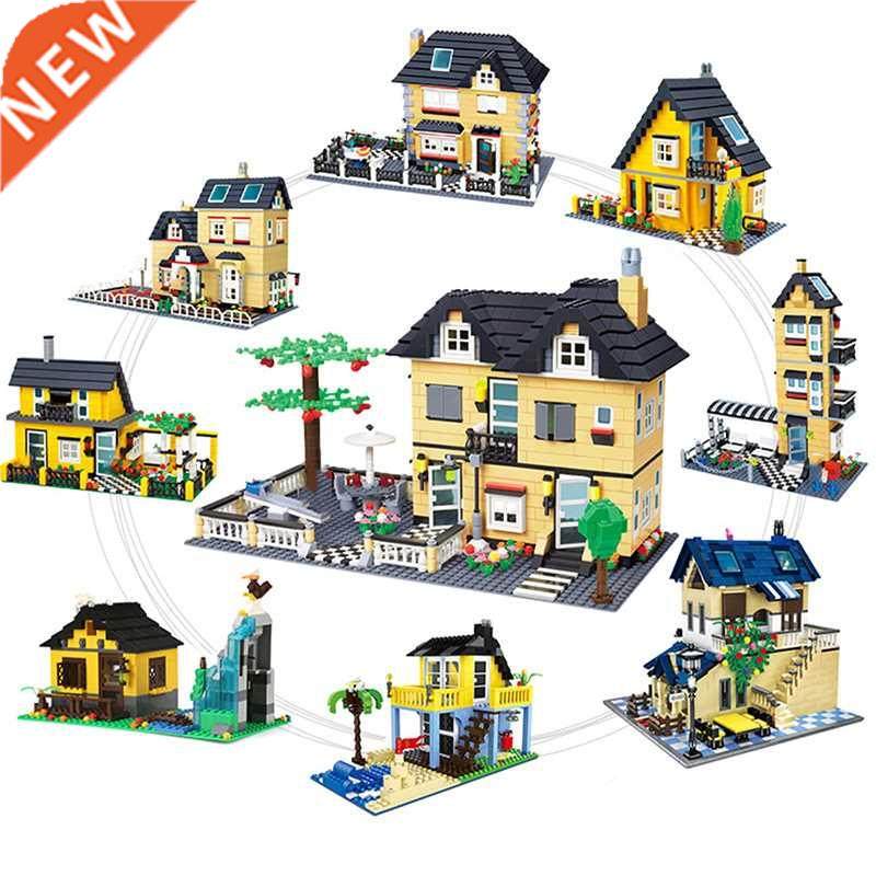 House Villa Architecture Cottage Model Building Blocks brick