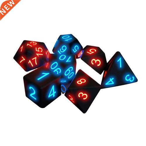7Pcs Glowing Dice Portable Party 6 Sided Noctilucent Fun