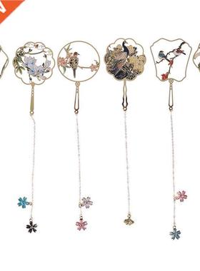 1pc Metal Bookmark Chnese Style Color Tassel Retro Book Mar