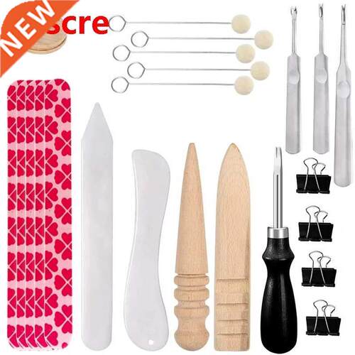 23PCS Leather Edge Beveler With Leather Skiving Tools, Wool