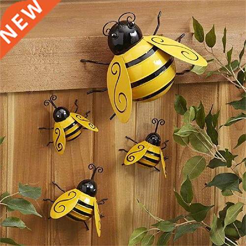 4Pcs Metal Iron Bumble Bee Figurines Home Decoration