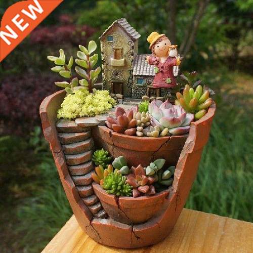 Retro Farmhouse Flower Pot for Succulents Plants Decorative