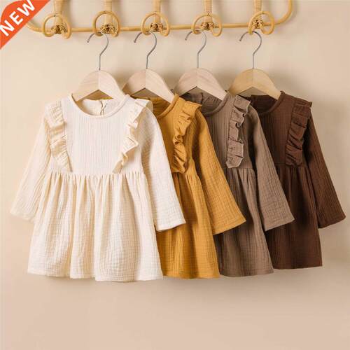 1-5Y Fashion Children Kids Baby Girls Autumn Party Dress Ruf