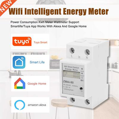 Single Phse Din Ril Wifi Intelligent Energy Meter Power